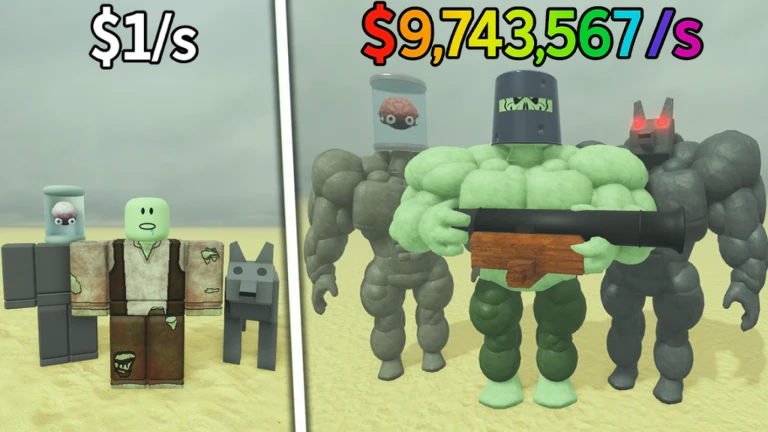 A player's base filled with income-generating mobs